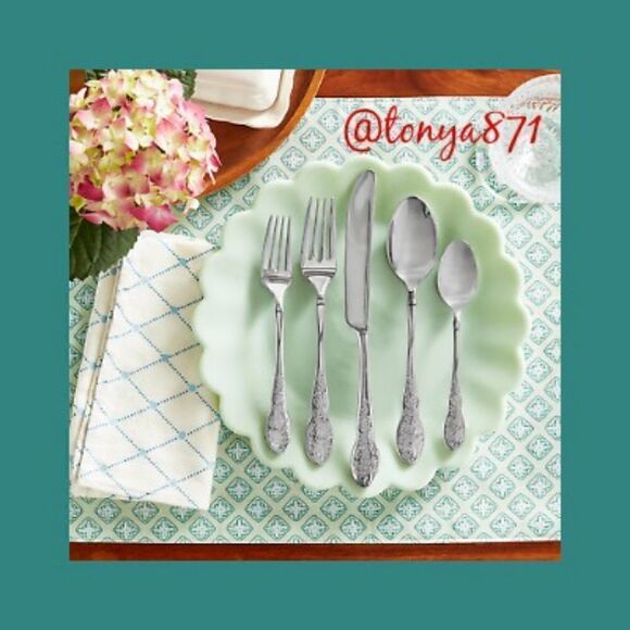 🦋 New Pioneer Woman Mazie 20-Piece Flatware/Silverware Set - Picture 4 of 9